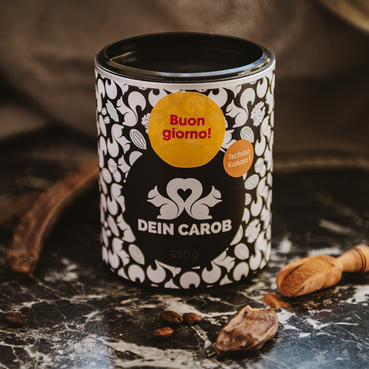 Unser Bio Getränkepulver auf Carobbasis mit Kaffee