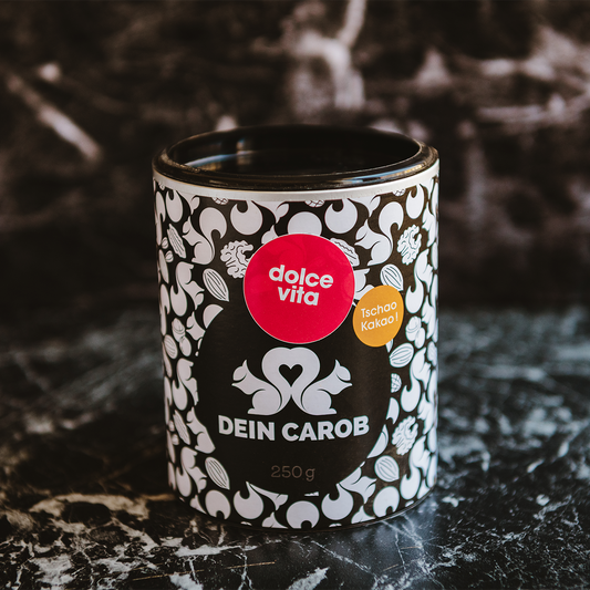 Unser Bio Getränkepulver auf Carobbasis mit echter Vanille