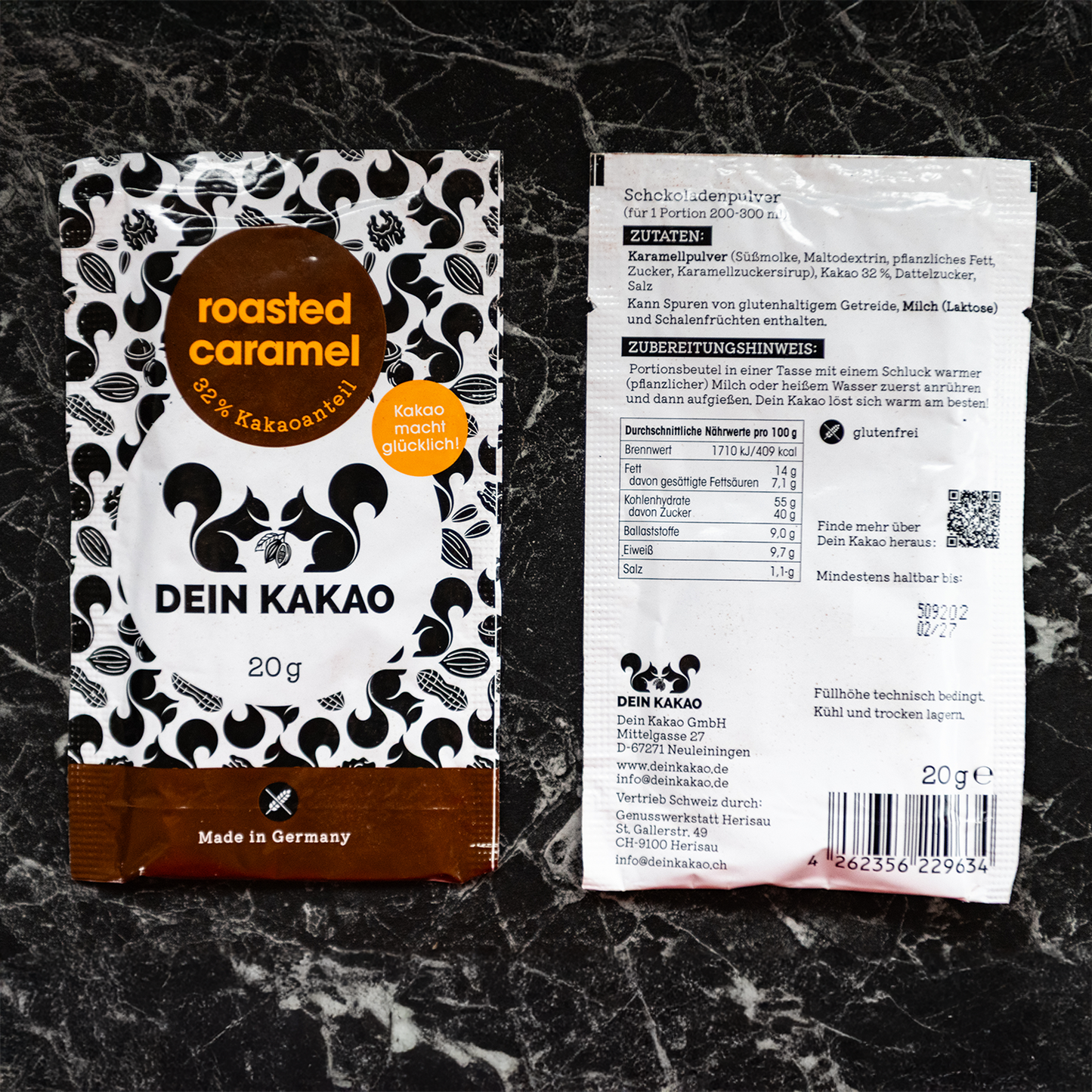 roasted caramel Schokoladenpulver 20er-Box 400 g