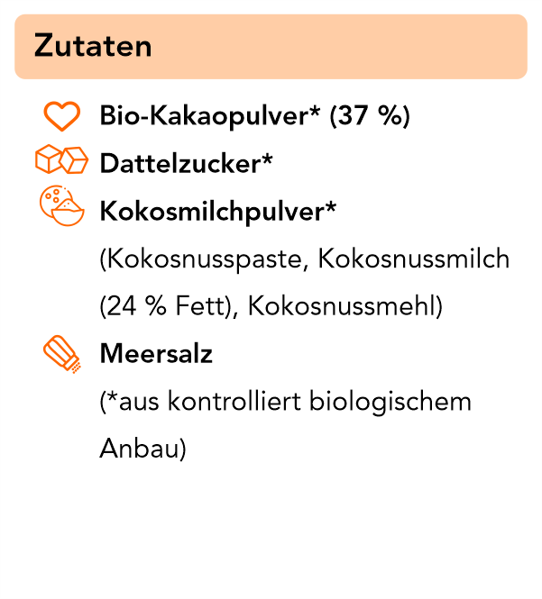 Kokoskuss Unser Bio Kokosnuss Schokoladenpulver 250 g