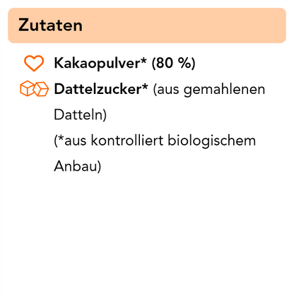 achtzig pro Bio Schokoladenpulver mit 80 % Kakaogehalt 250 g