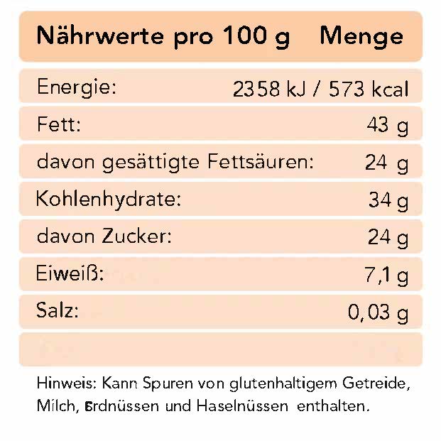 Karamellisierte Kakaobohnen in Bio Hafer-Mandel-Kakaomasse mit 39%-Kakaogehalt und Dattelpulver 250 g