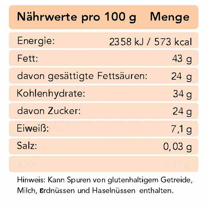 Karamellisierte Kakaobohnen in Bio Hafer-Mandel-Kakaomasse mit 39%-Kakaogehalt und Dattelpulver 250 g