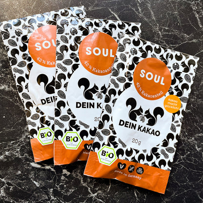 SOUL Bio Schokoladenpulver mit adaptogenen Pilzen 20er-Box 400 g