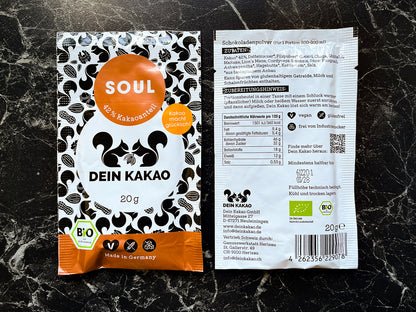SOUL Bio Schokoladenpulver mit adaptogenen Pilzen 20er-Box 400 g