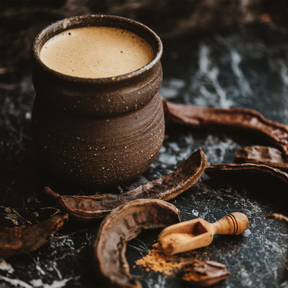 Unser Bio Getränkepulver auf Carobbasis mit Kaffee