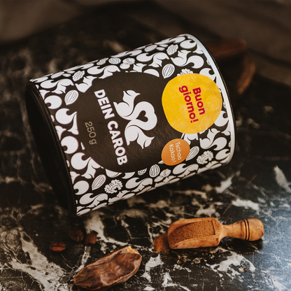 Unser Bio Getränkepulver auf Carobbasis mit Kaffee