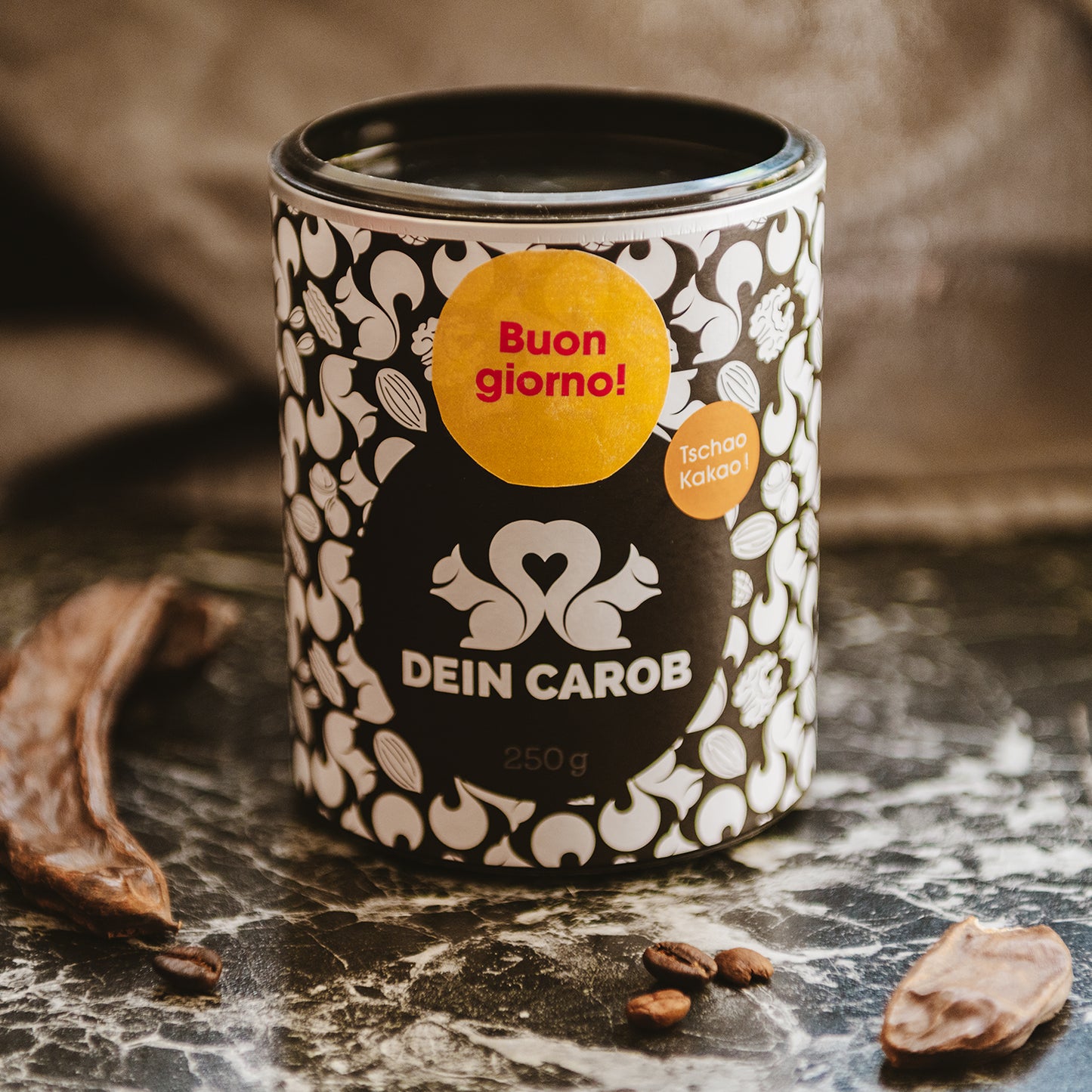 Unser Bio Getränkepulver auf Carobbasis mit Kaffee