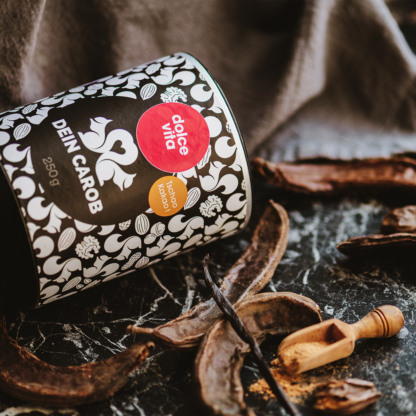 dolce vita Bio-Carobpulver mit echter Bio-Vanille 250 g