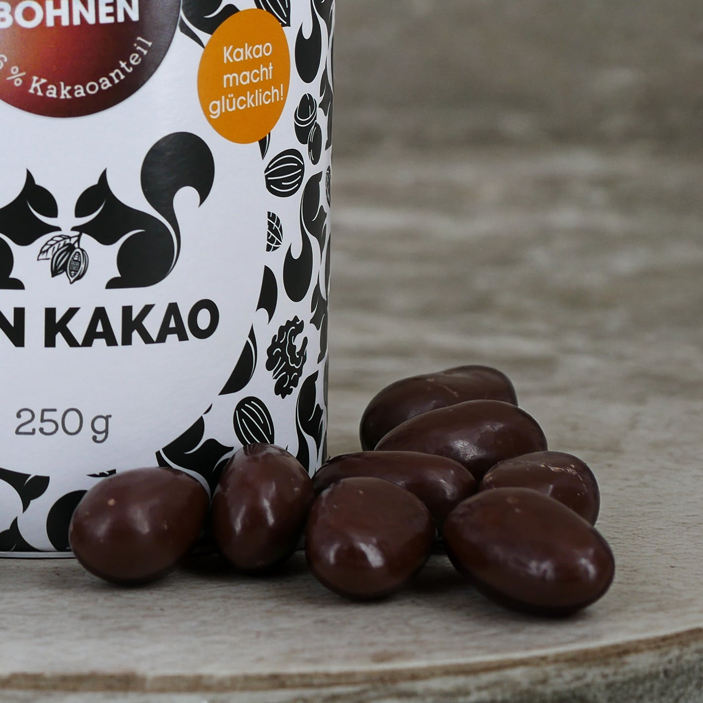 Bio karamellisierte, schokolierte Kakaobohnen in Zartbitter-Schokolade (66 %) 250 g