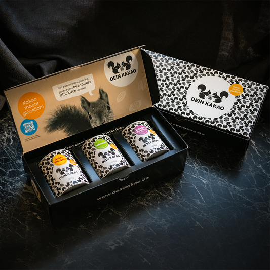 Unser Schokoladenpulver-Trio für die ganze Familie 750 g mit Geschenkverpackung