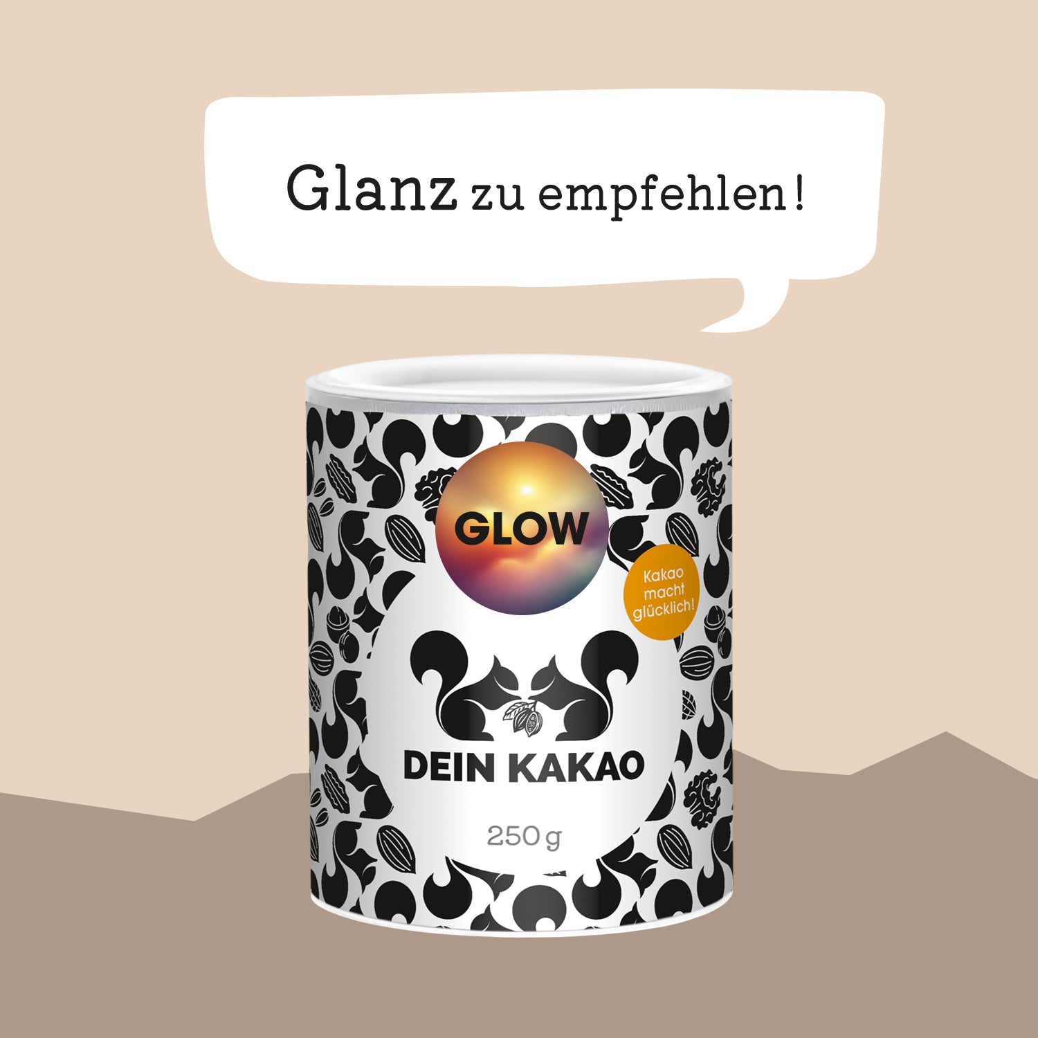 GLOW Bio-Trinkschokoladenpulver mit Matcha, Chlorella und Spirulina 250 g