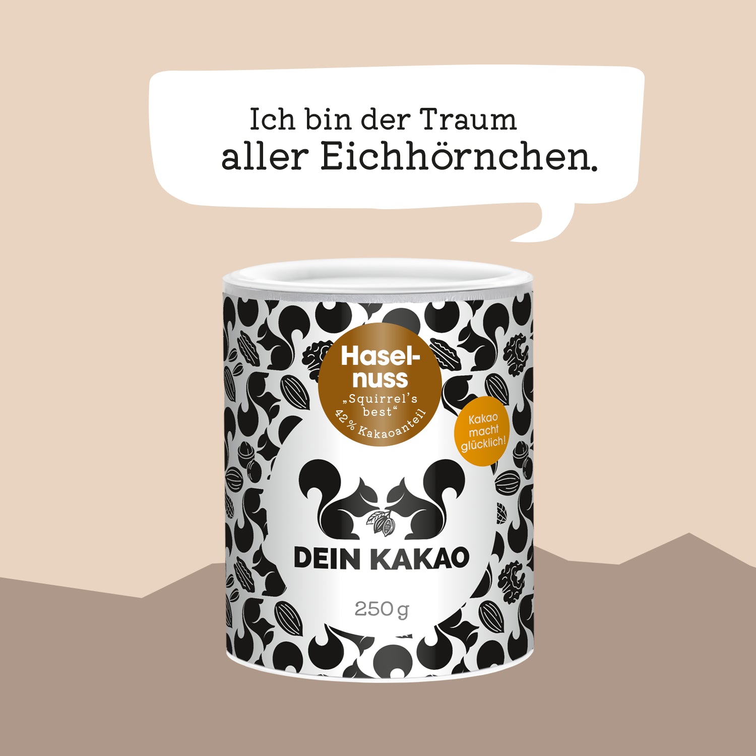 Haselnuss Bio Schokoladenpulver 250 g mit gemahlenen Haselnüssen aus dem Piemont