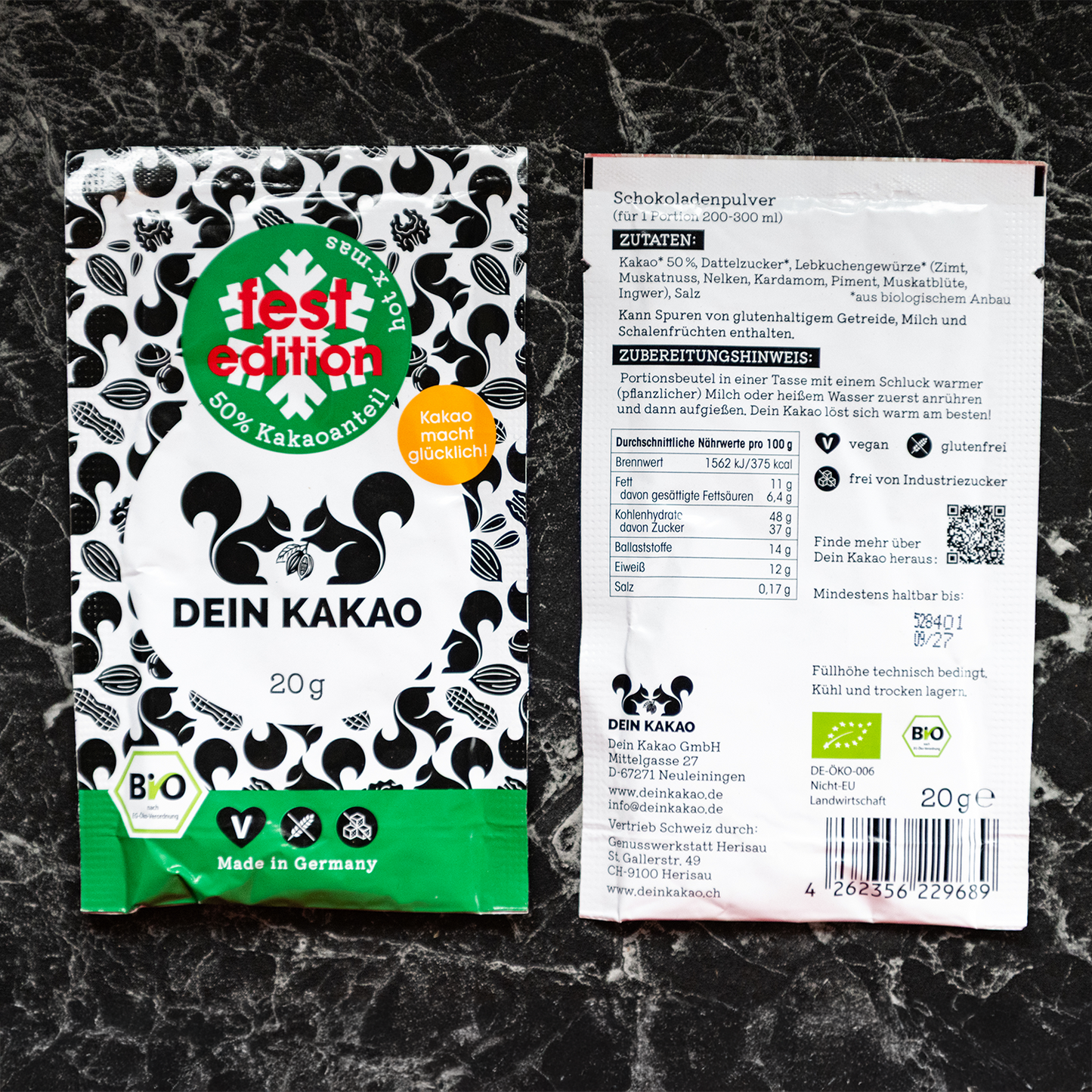 fest edition Bio-Schokoladenpulver 20er-Box 400 g
