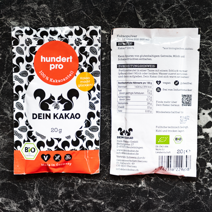 hundert pro Bio-Kakaopulver 20er-Box 400 g