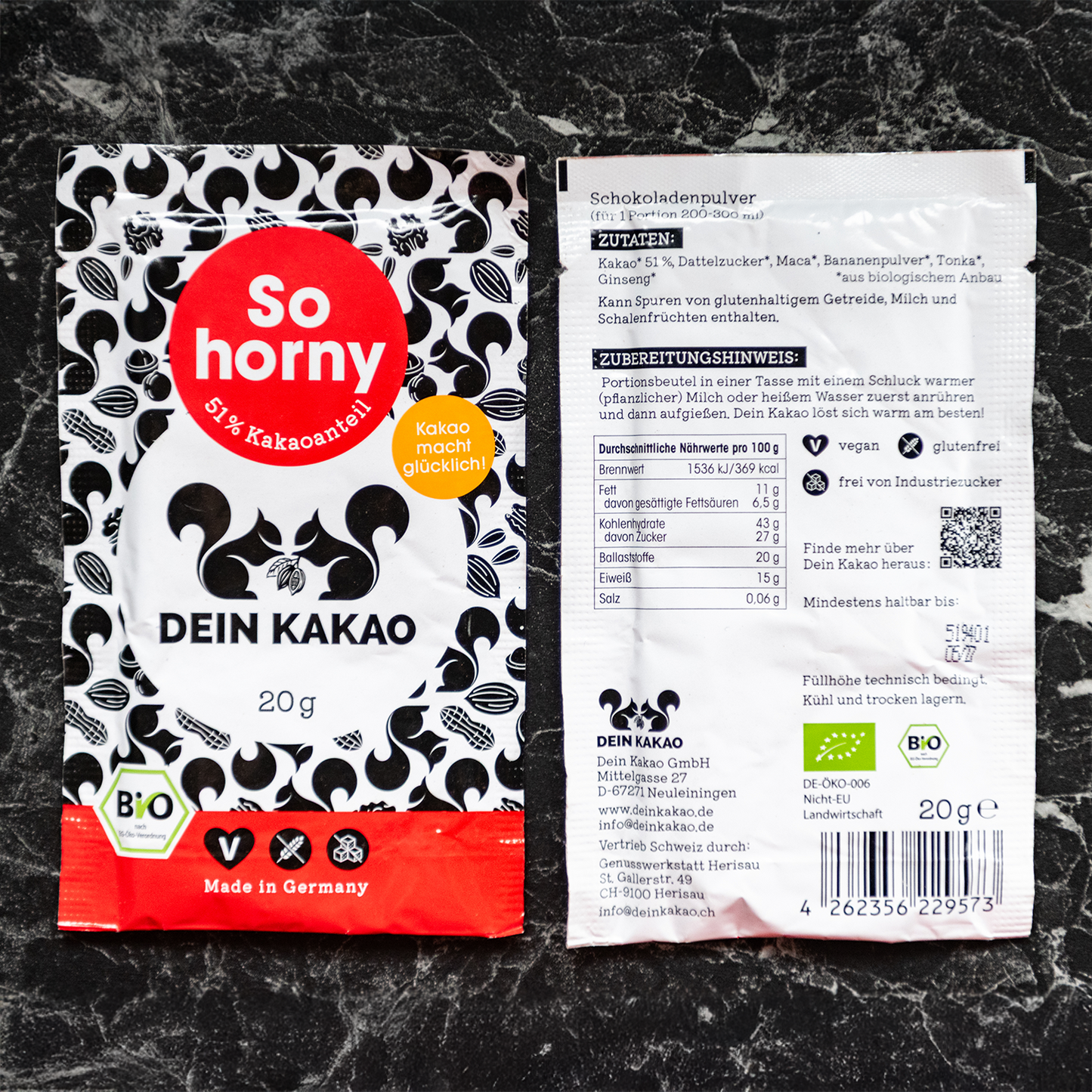 So horny Bio-Schokoladenpulver 20er-Box 400 g