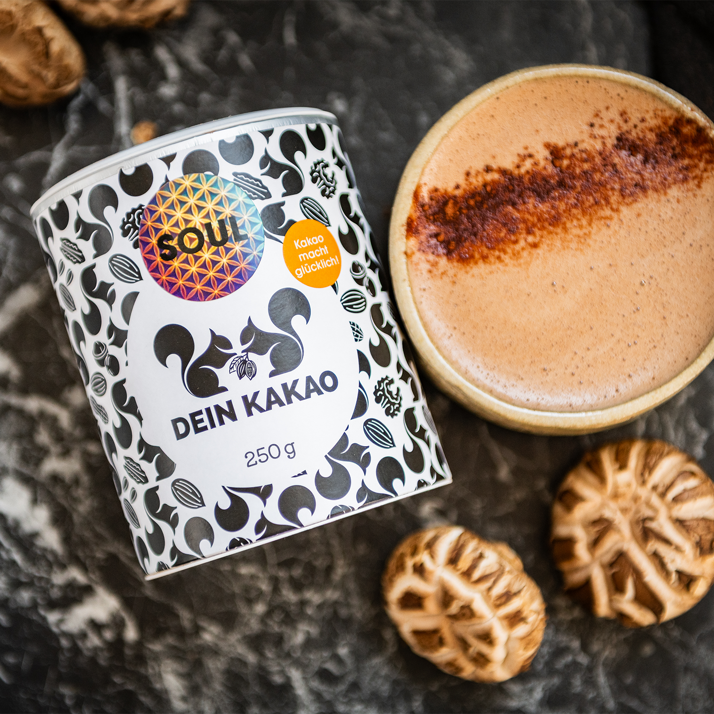 SOUL Bio Schokoladenpulver mit adaptogenen Pilzen 250 g