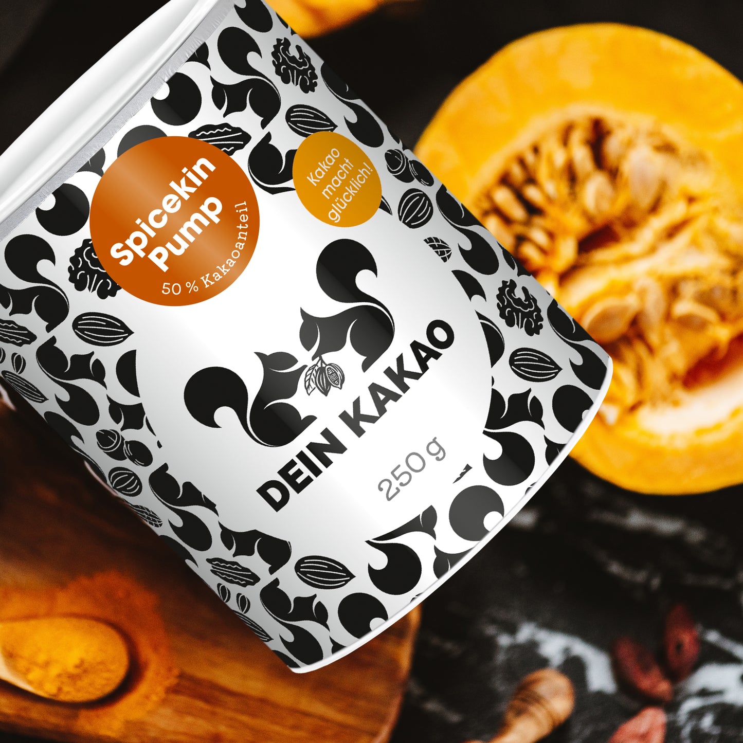 Spicekin Pump Bio Schokoladenpulver mit Bio Kürbispulver aus der Steiermark 250 g